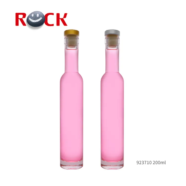 Настраиваемая прозрачная бутылка 200 мл с длинным горлом для фруктов, ликера, льда, вина, с крышкой
