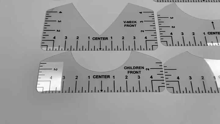 Règles Alignement T-shirt Lot De 12 Règles D'Alignement T-Shirt - Guide Placement Design - PVC Transparent Adultes/Enfants Accessoire Couture