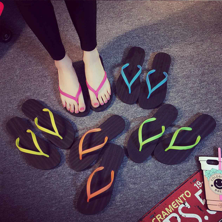 Ladies Non-slip Flip Flops Summer 2020 PE Beach Sandals Platform Thongs Flip Flops