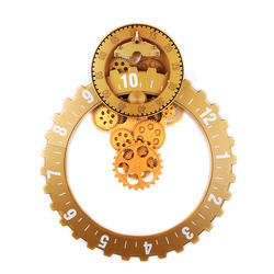 Stainless Steel Large Gear Shape Antique Industrial Wall Clock