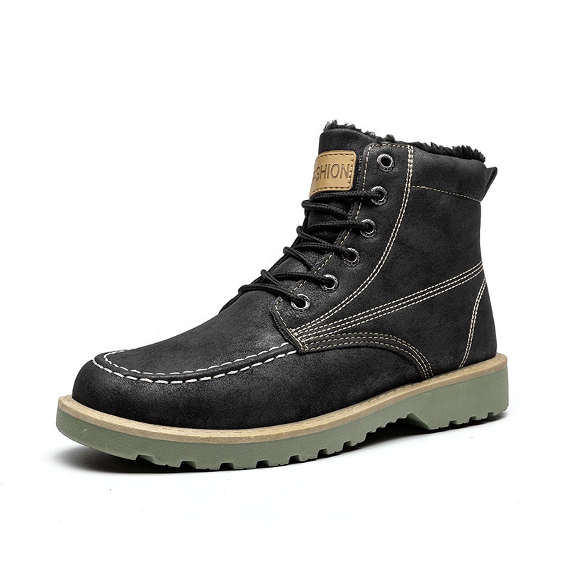 Дешевые сапоги от поставщика фабрики листьев, оптовая продажа, низкая цена, мужские сапоги с высоким воротником и резиновой подошвой в британском стиле