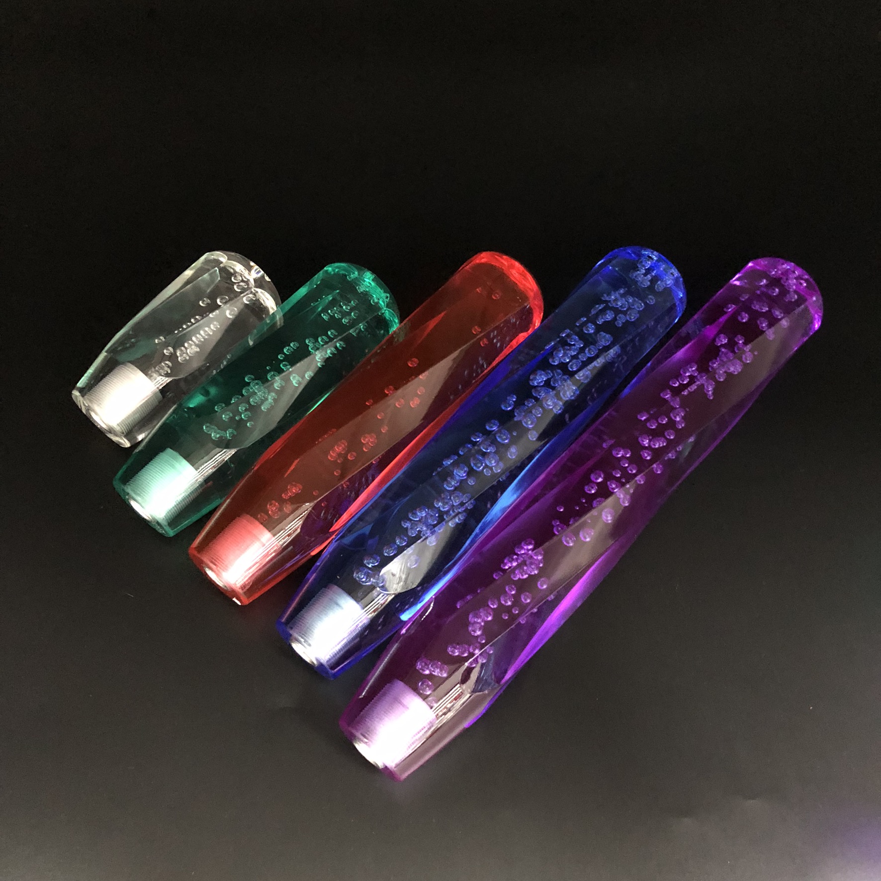 JDM VIP 150mm Acrylic Teal Octagon Crystal Bubble Manual Shift Knob Universal 2