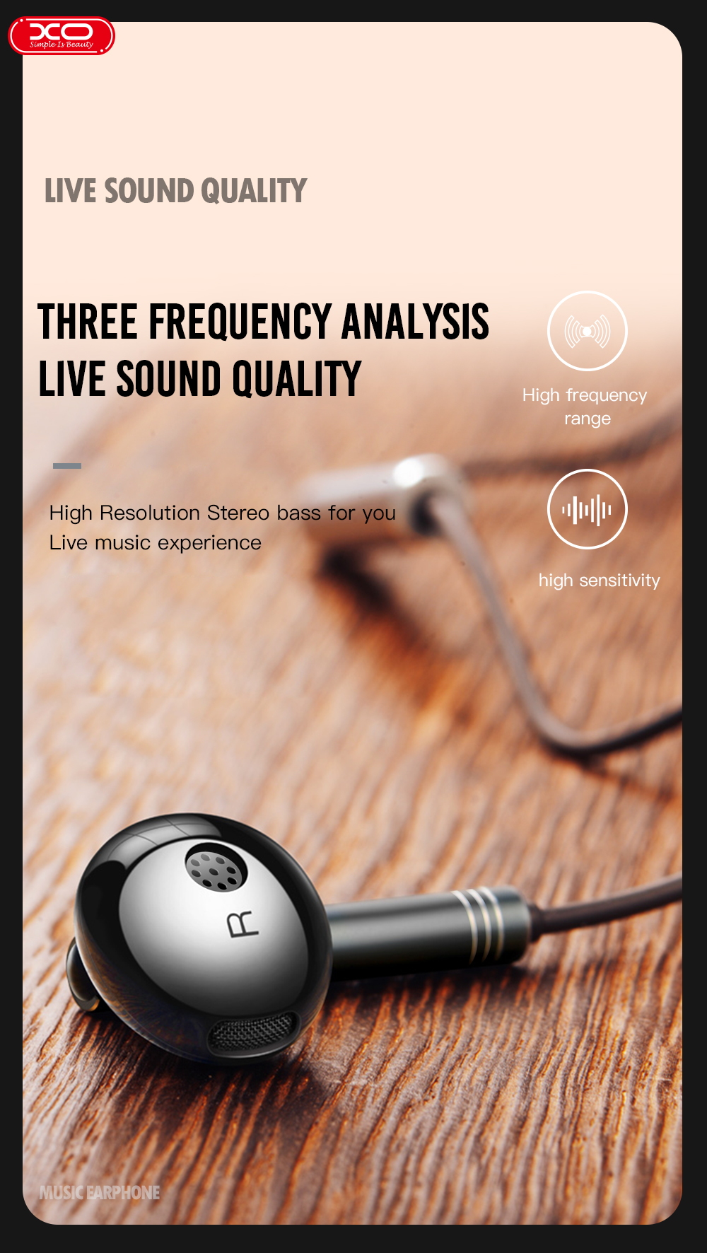 XO Hot Selling  EP29 Type-c  Music  Earphone  Headphone Earphone  Stereo Earbud Wire  In Ear For Mobile Phone