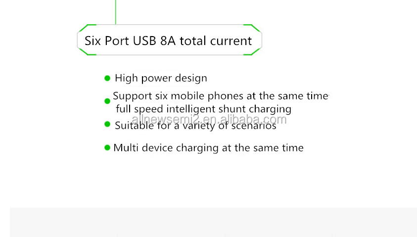 9-36V input 6-port USB fast charging power supply buck module dc-dc5v8a high current output buck module