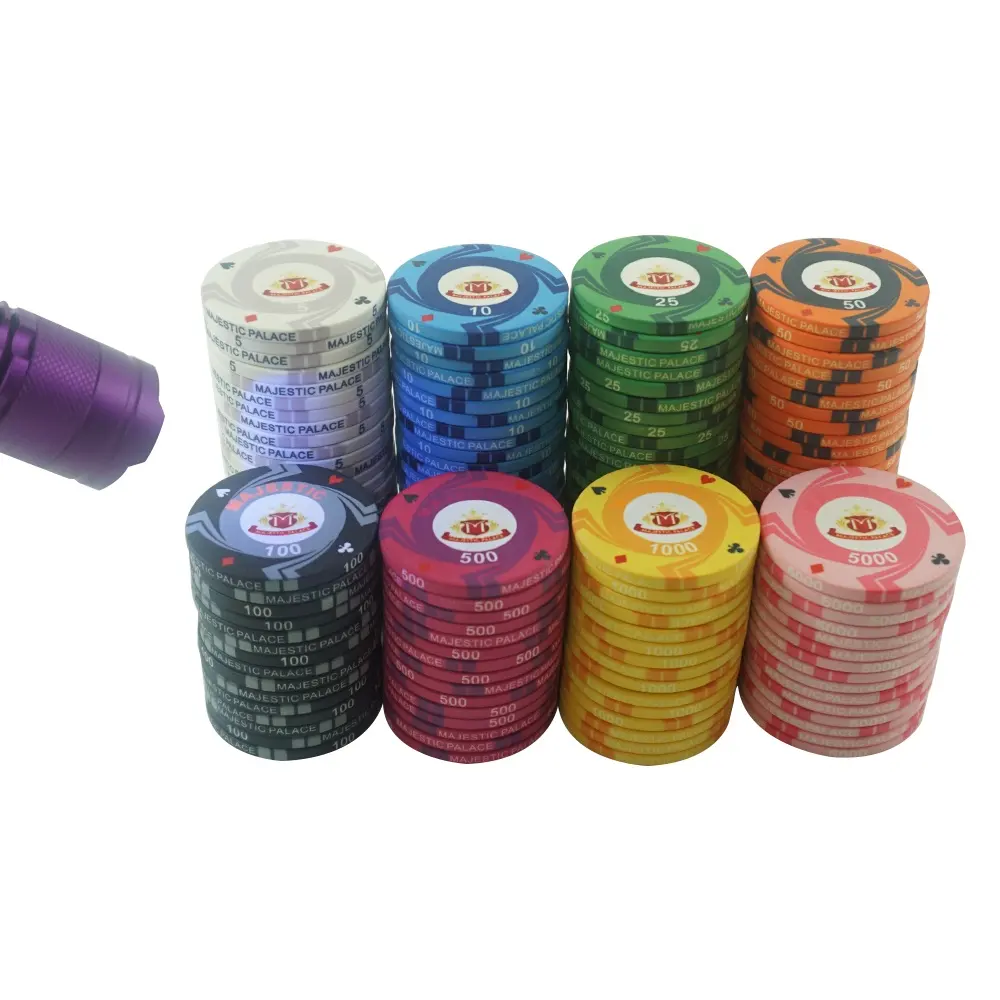 Da Vinci 100 11.5 Gram Blank 8 Stripe Poker Chips Use Custom Labels