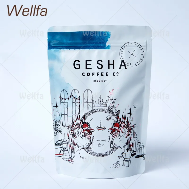 Customized pouches doypack manufacturers ziplock foil bags with tear notch