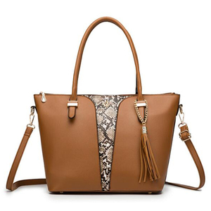 E3387 Trending 2020 luxury brown high quality ladies cheap shoulder hand bag fashion snake print women handbag