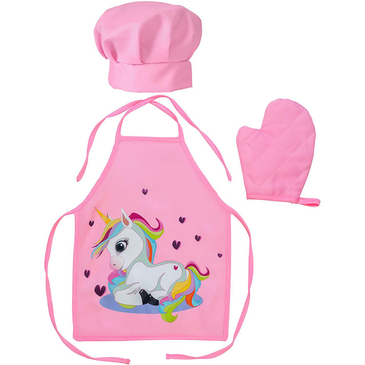 Забавный детский костюм повара для кухни, приготовления пищи, выпечки, розовый костюм повара, косплей с шапкой, фартук