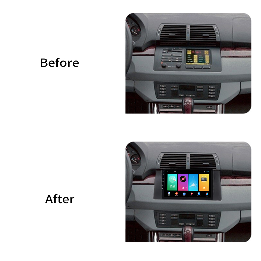 Car Video Fascia for BMW E38/ E39(X5)/ E53 2004-2006 Multimedia 9 inch Refitting Car DVD Player Frame with Cables
