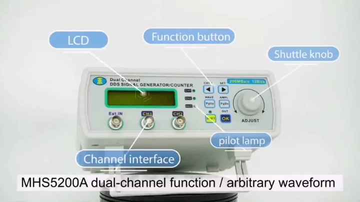 MHS-5206A 6MHZ DDS 機能信号発生器デジタル制御デュアルチャンネル