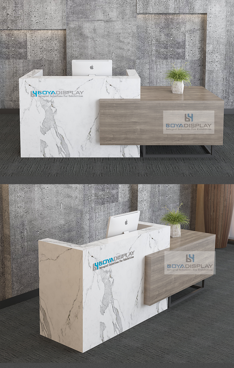 New Design Professional office beauty salon reception table clinic white front reception desk