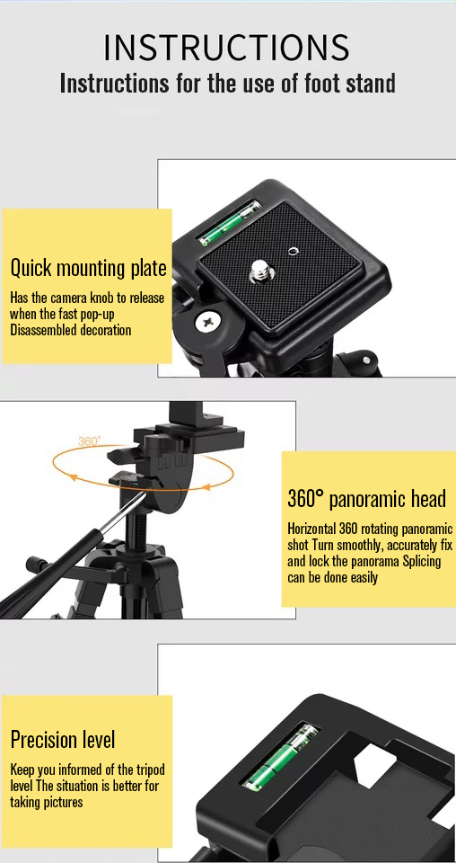 Factory Direct price lightweight camera mobile phone mini 3388 aluminum tripod stand and tripod