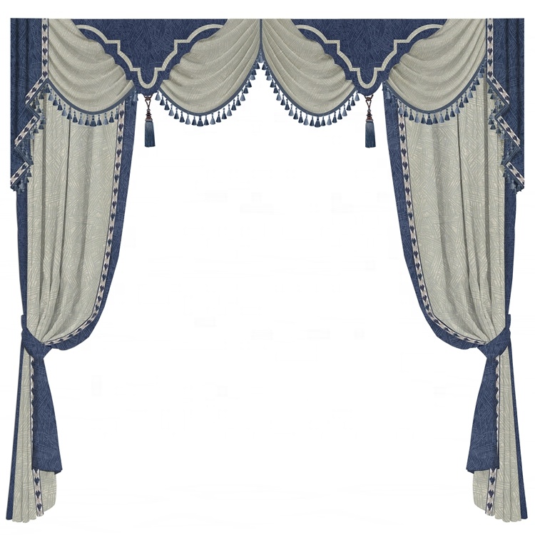 QINGYING Fábrica de Poliéster Algodão Jacquard Blackout Cortina Janela Cortinas E Cortinas Para A Sala de estar