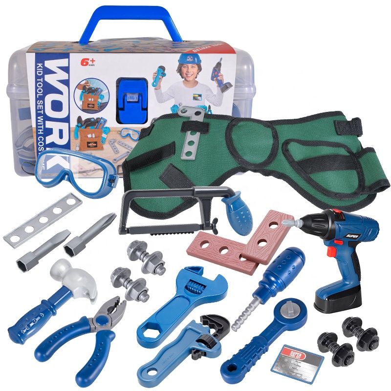 Игрушки для детей, строительный механический детский пластиковый игровой набор из китайской сумки для детей и мальчиков, набор инструментов