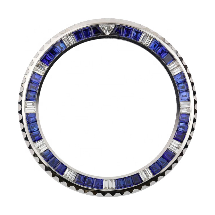 Пользовательские оригинальные Золотые Часы Ободок вставками изготовлены из белого золота 18 карат с настоящими бриллиантами для суб-моряка и GMT