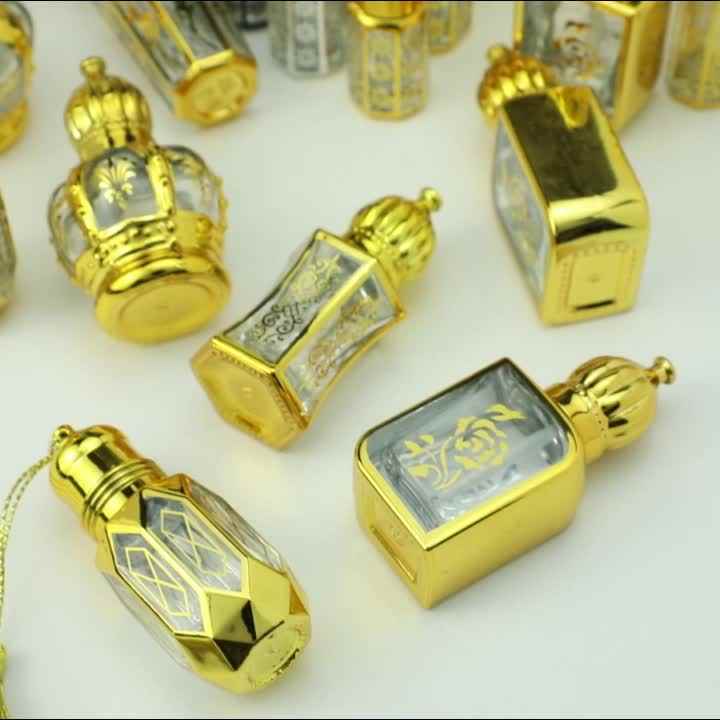 8ml Luxury Portable Perfume Bottle Small Golden Glass Bottle