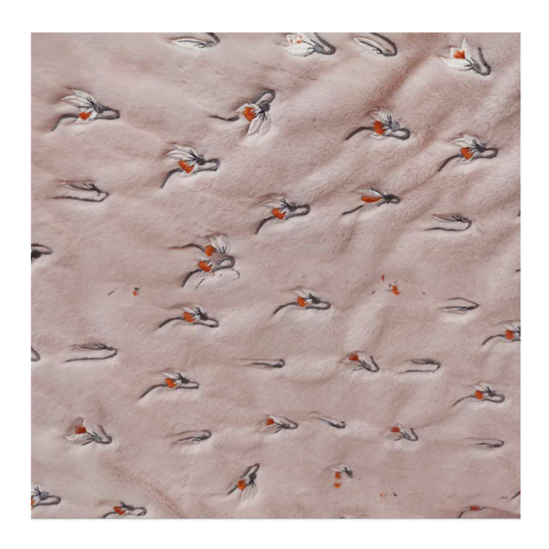 2020 новый продукт кролик роскошный искусственный мех специальный стеганый вышитый цветок фланель детская одежда подушка ткань