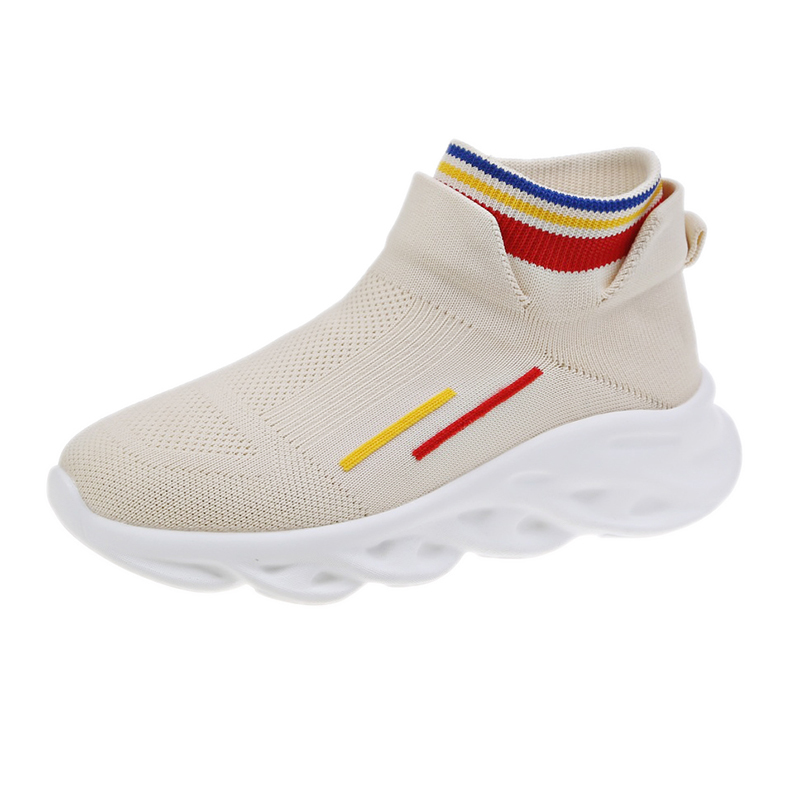Новый дизайн, вязаные туфли-носки для девочек, женская спортивная обувь
