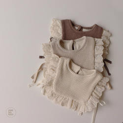 Korean Style Baby Girls Lace Princess Bibs New Warm Toddlers Kids Clothes Solid Color Infants Thicken Vest