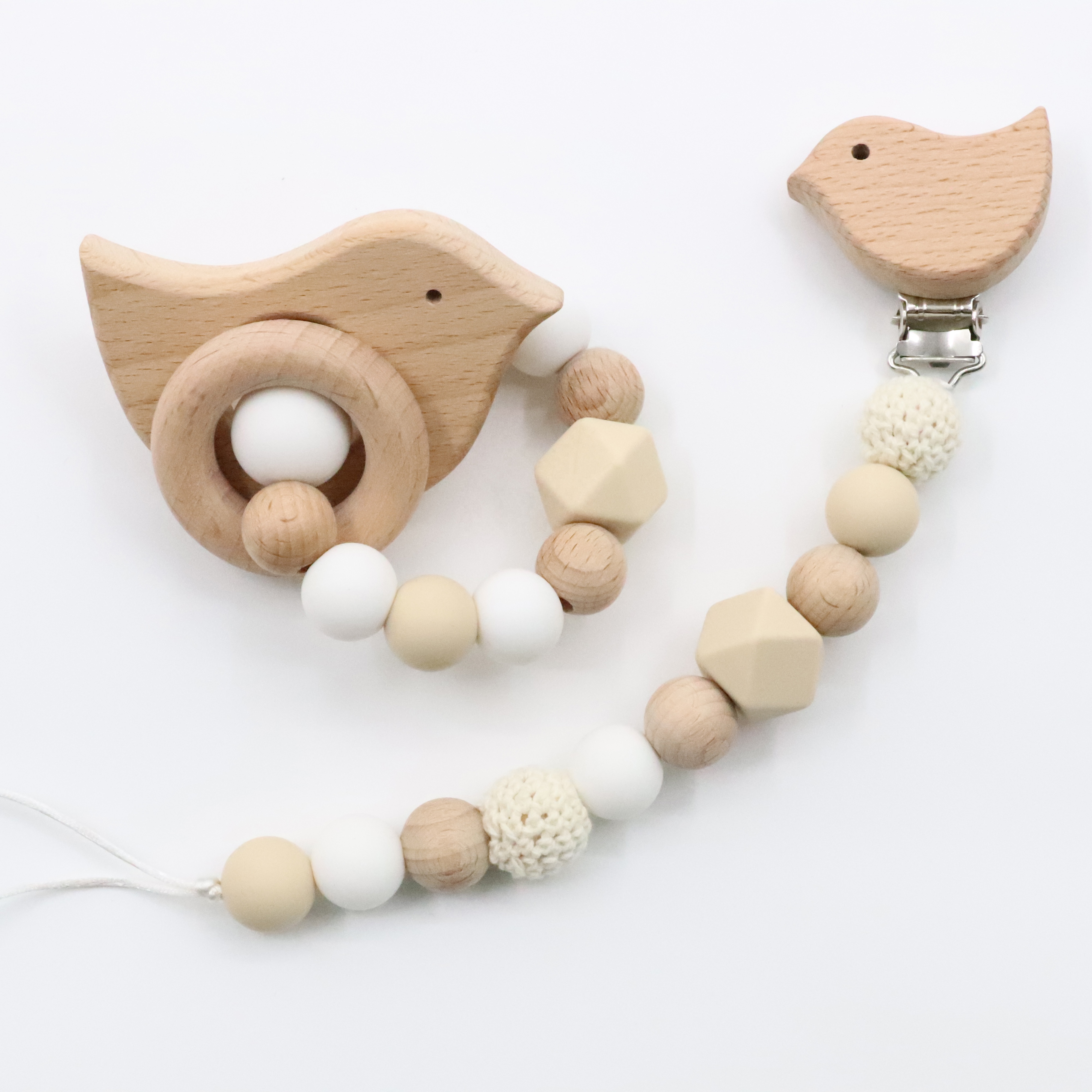 Оптовая продажа, жевательная деревянная Силиконовая пустышка, зажим, силиконовая детская цепочка для соски