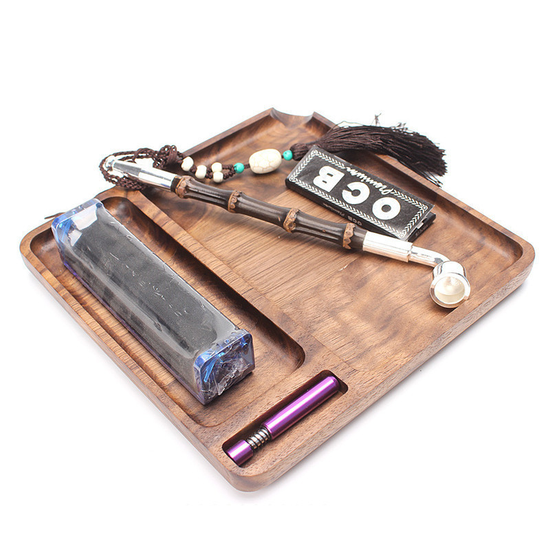 JYP004 Natural walnut cigarette tray multifunction smoke awakening custom wooden tray