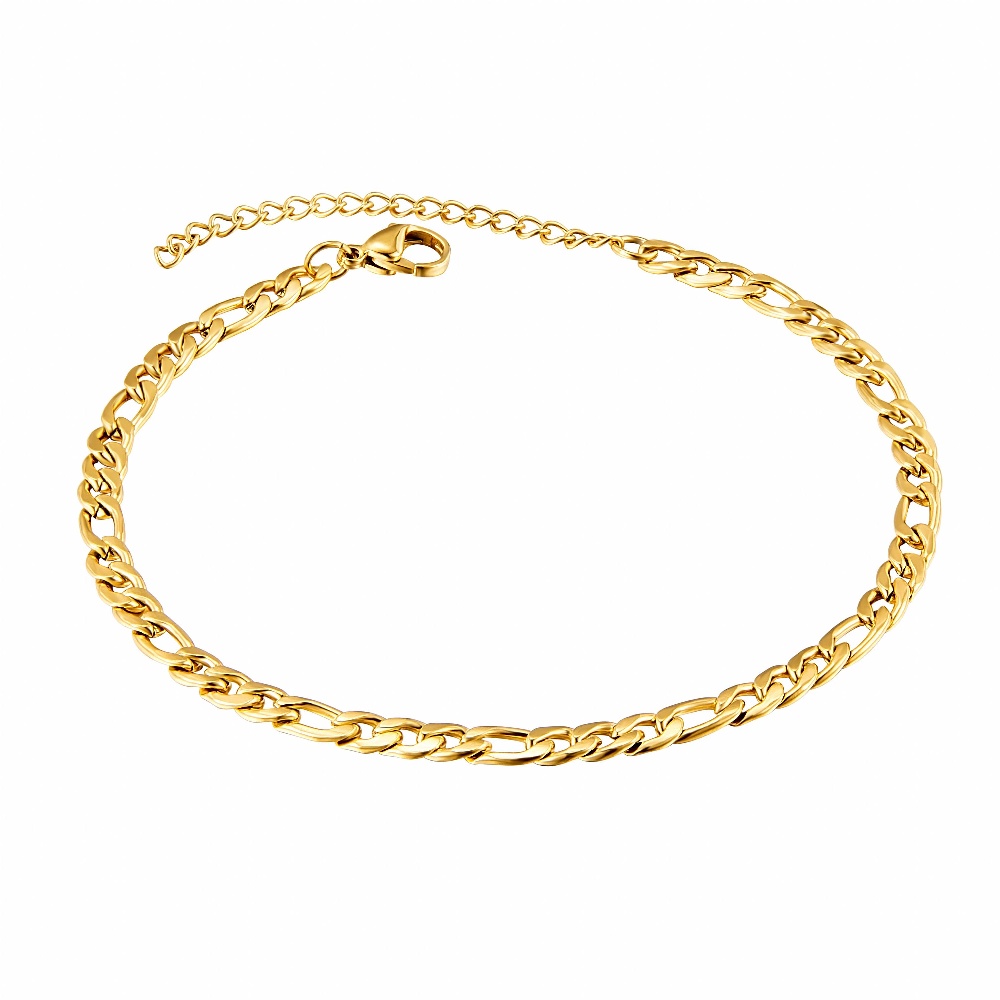 Модные ювелирные изделия для ног из нержавеющей стали 18k позолоченный кубинский браслет по щиколотку для девочек