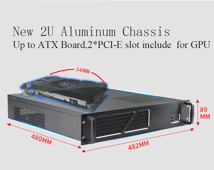 MicroATX DIY PCシャーシ 2Uラックマウント 3.5インチHDD対応 PCケース