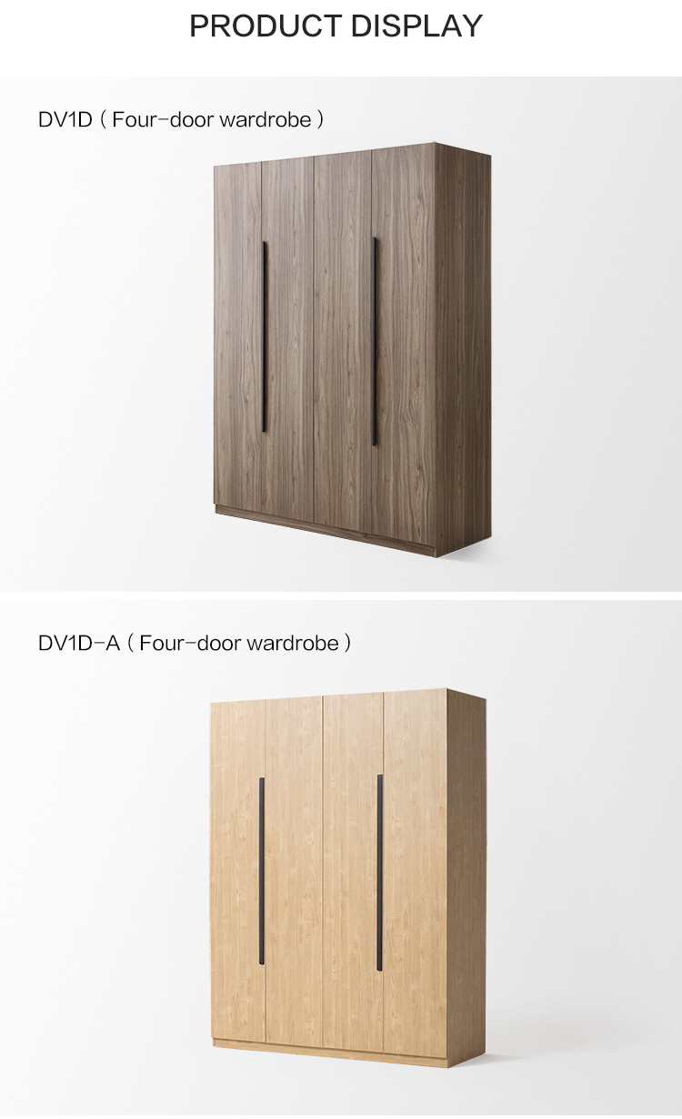 Linsy Home Modern Simple Bedroom Room Home Standing Cabinet Four Door Wooden Wardrobe