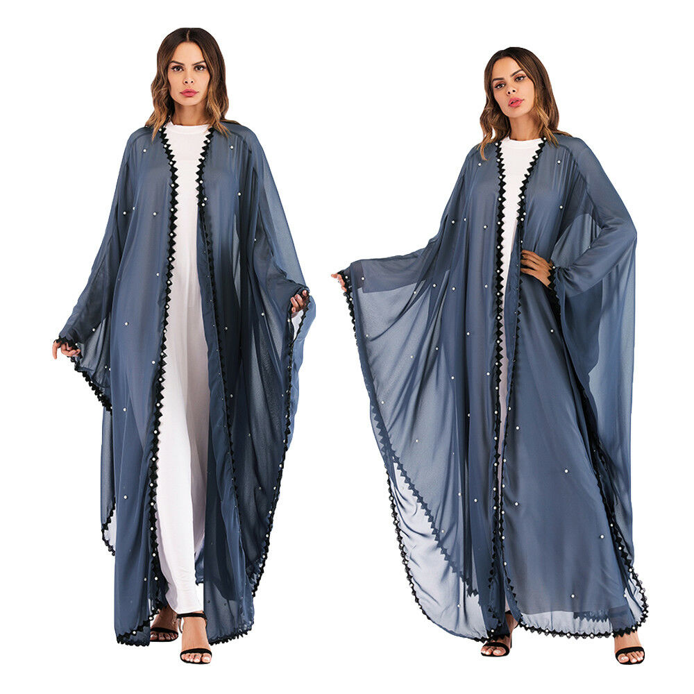 伊斯兰妇女打开开衫迪拜穆斯林长马克西连衣裙宽松 abaya