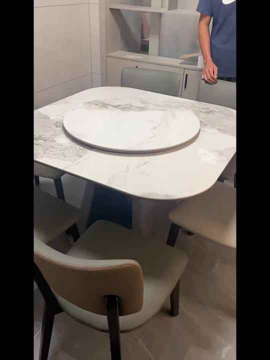 Modern Multifunctional Expandable Dining Table Sintered Stone for