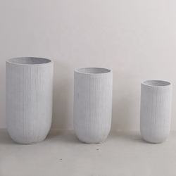 Hot Style white cement flower pot pots made fromTree-like cylinder for online shop