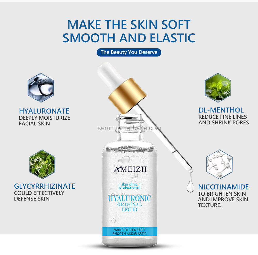 Custom Brand Hyaluronic Acid Serum For Skin Care Kojic Acid Serum Glutathione Plant Extract Whitening Serum
