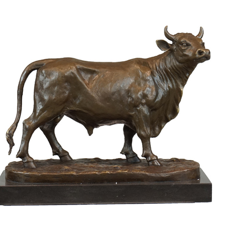 便宜的工厂价格青铜雕塑图公牛古董