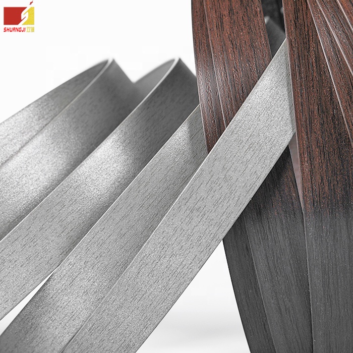 Заводская цена, деревянная зернистая цветная ламинированная ПВХ предварительно приклеенная кромкооблицовочная лента из Китая