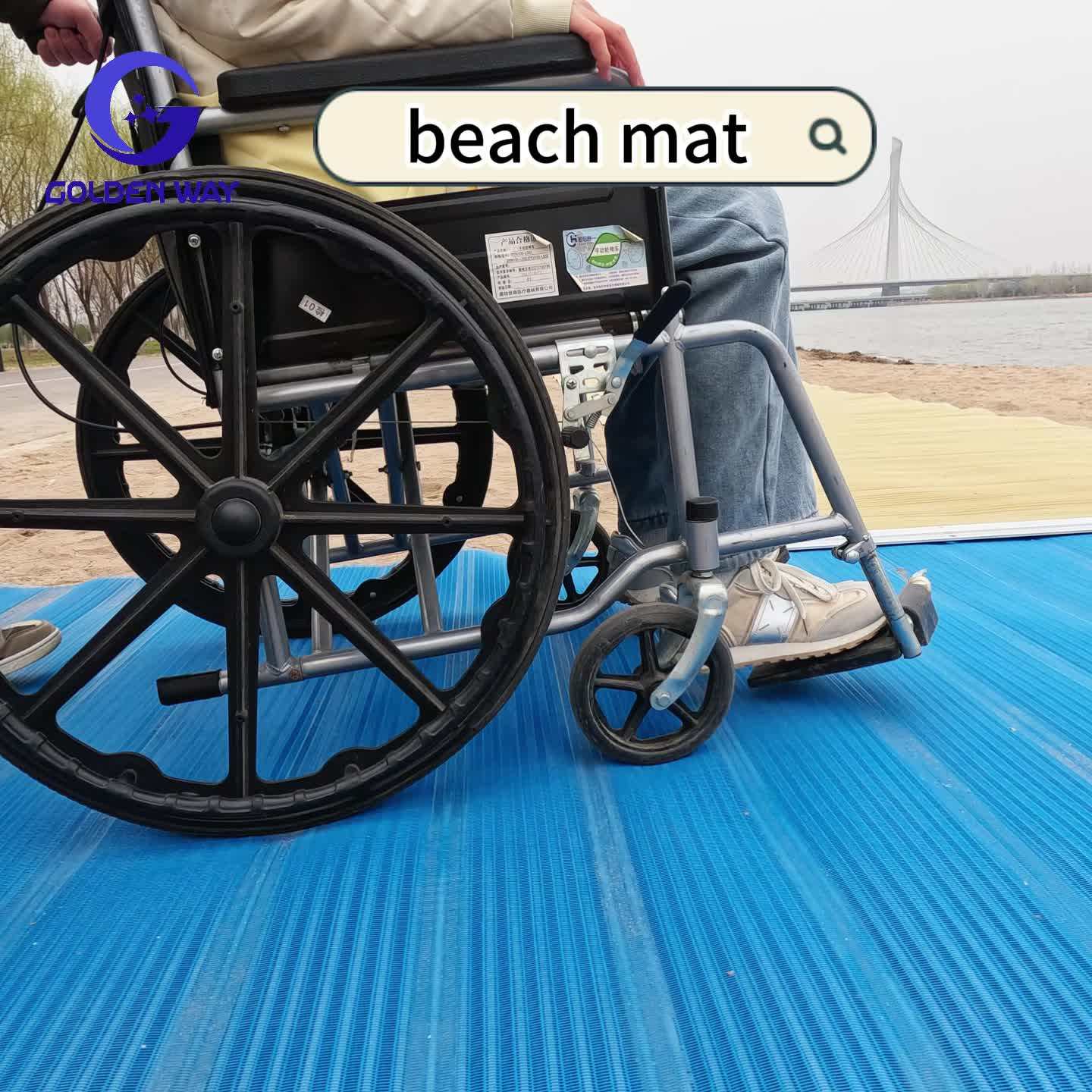 100% Polyester Beach Access Wheelchair Mats Durable Comfortable