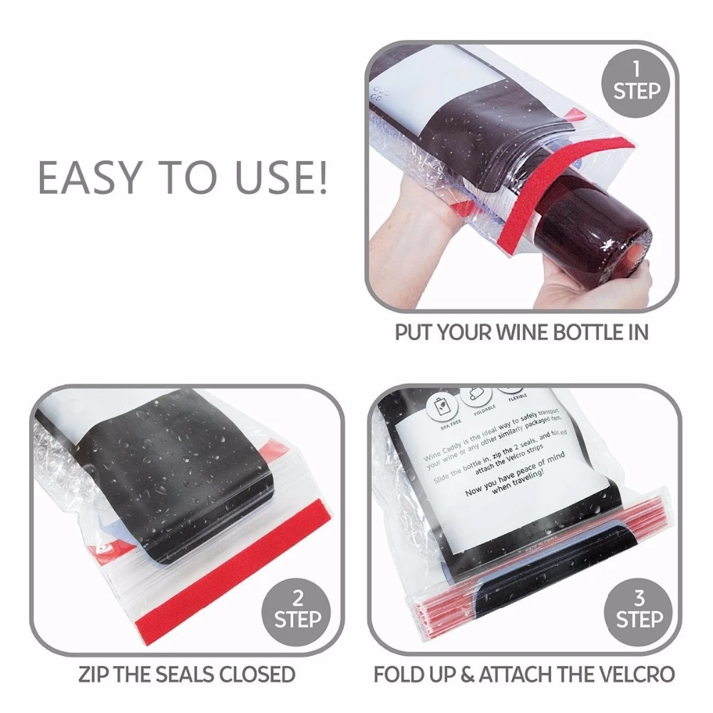 Waterproof pvc bubble ice wine skin handle bags bottle protective tote bags