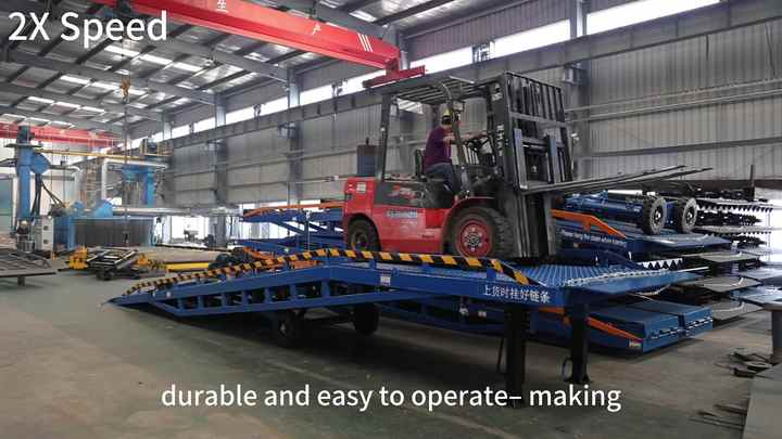 Three-Point Ramp Unloading Container Loading Truck Ramps Forklift Ramp ...