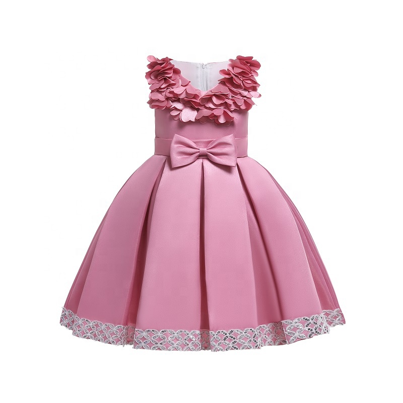 Платье принцессы с блестками для девочек, платье для выступлений с открытой полкой A667