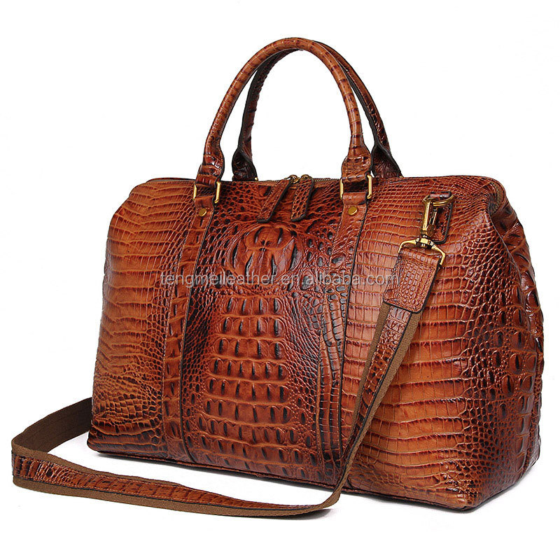 Luxury Crocodile Handbag Women Bags Large Capacity Alligator Print Leather Duffle Bag For Men Top Handle Leather Tote Bag Purse