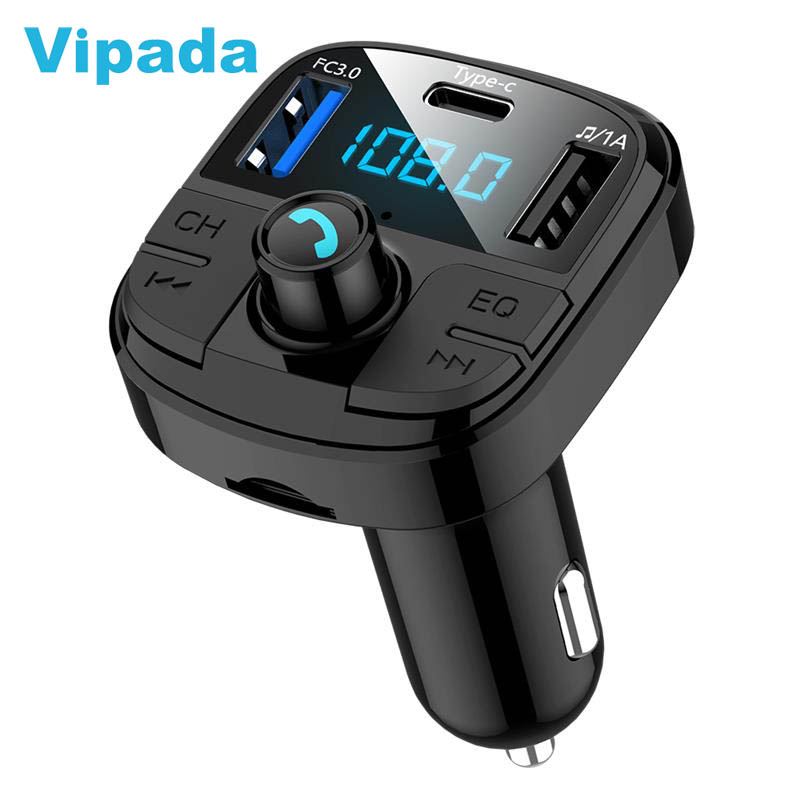 Wireless Bluetooth Car Charger For Handsfree FM Transmitter MP3 Player Accessory