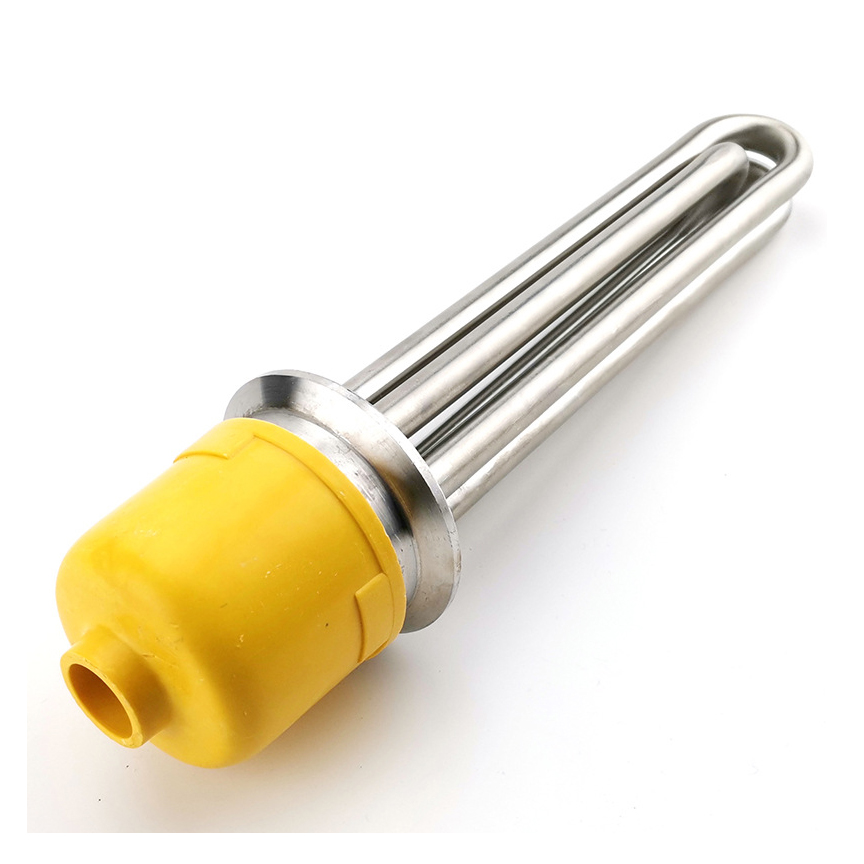 Industrial DN300 electric stainless steel flanged immersion tube heater for water heating