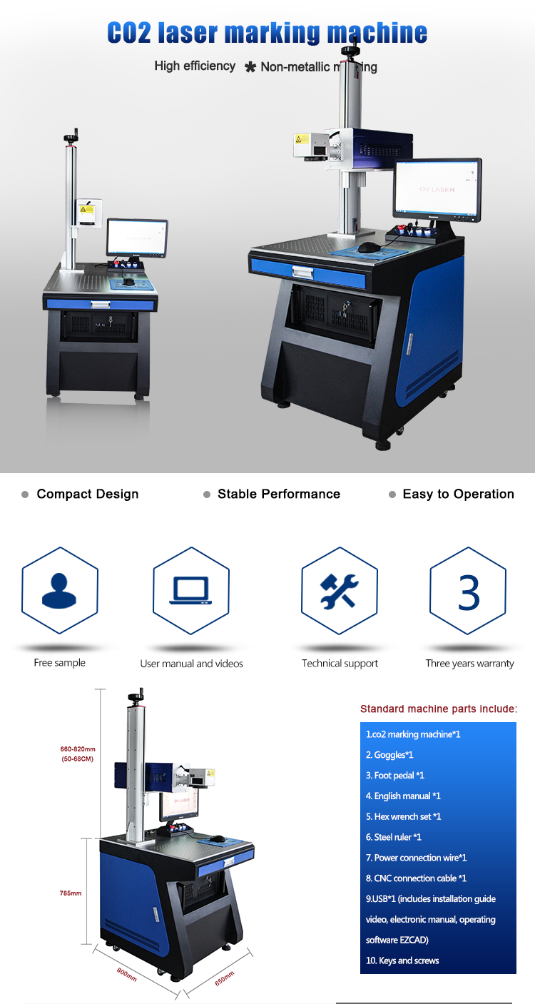 Newest High Speed Synrad Coherent CO2 Laser Marking Machine 20W 30W 60W for Bottle Wood Greeting Card Cutting
