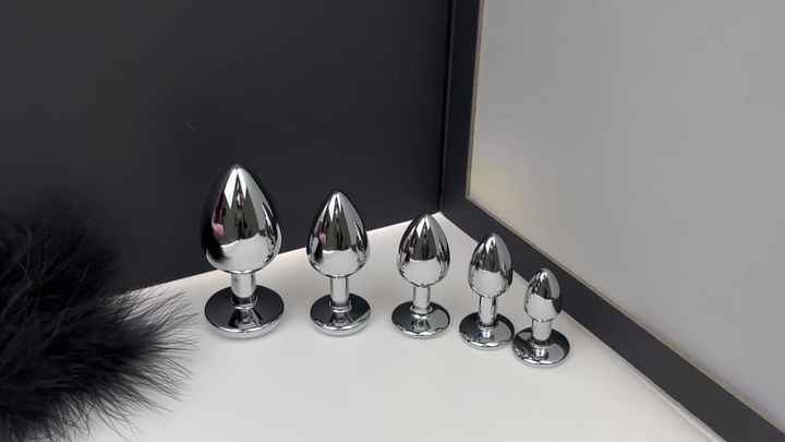 Dongkai New 5 Pcs/Set XXS XS S M L Metal Anal Plug Stainless Butt Plug  Fetish Adult Anal Sex Toys Crystal Jewelry Anal Butt Plug