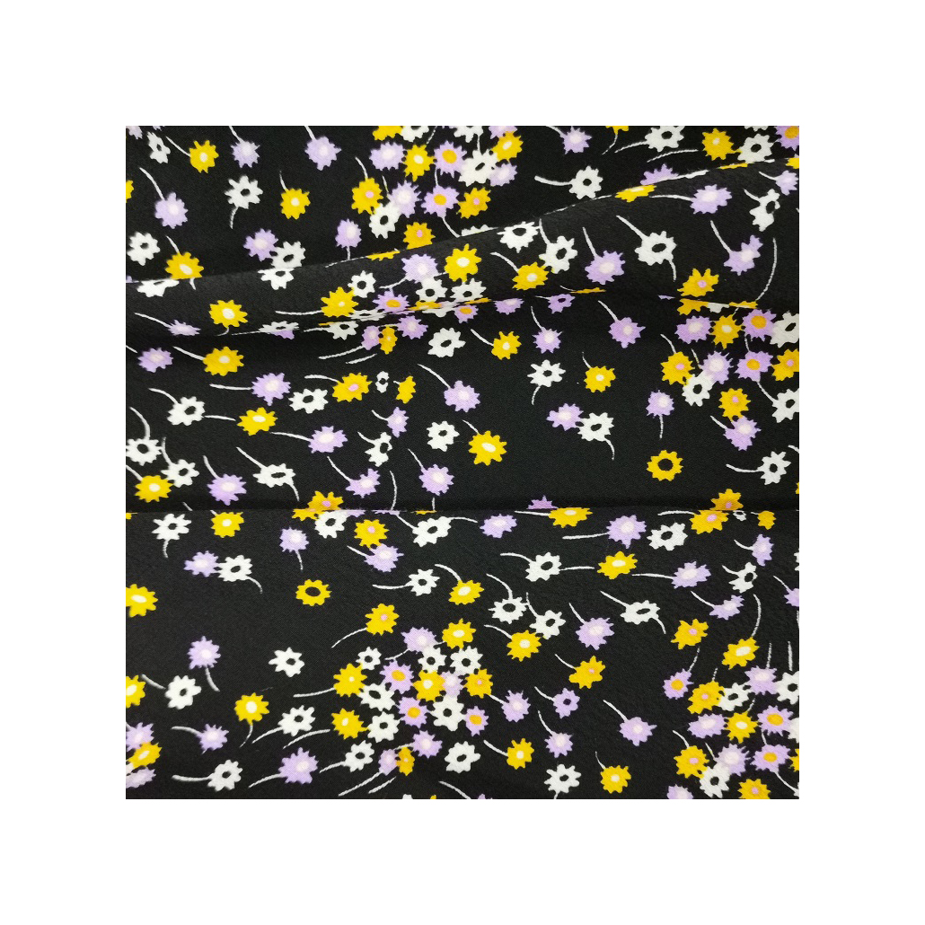 Изысканная структура искусственный шелк атлас вискоза принты креп ткань