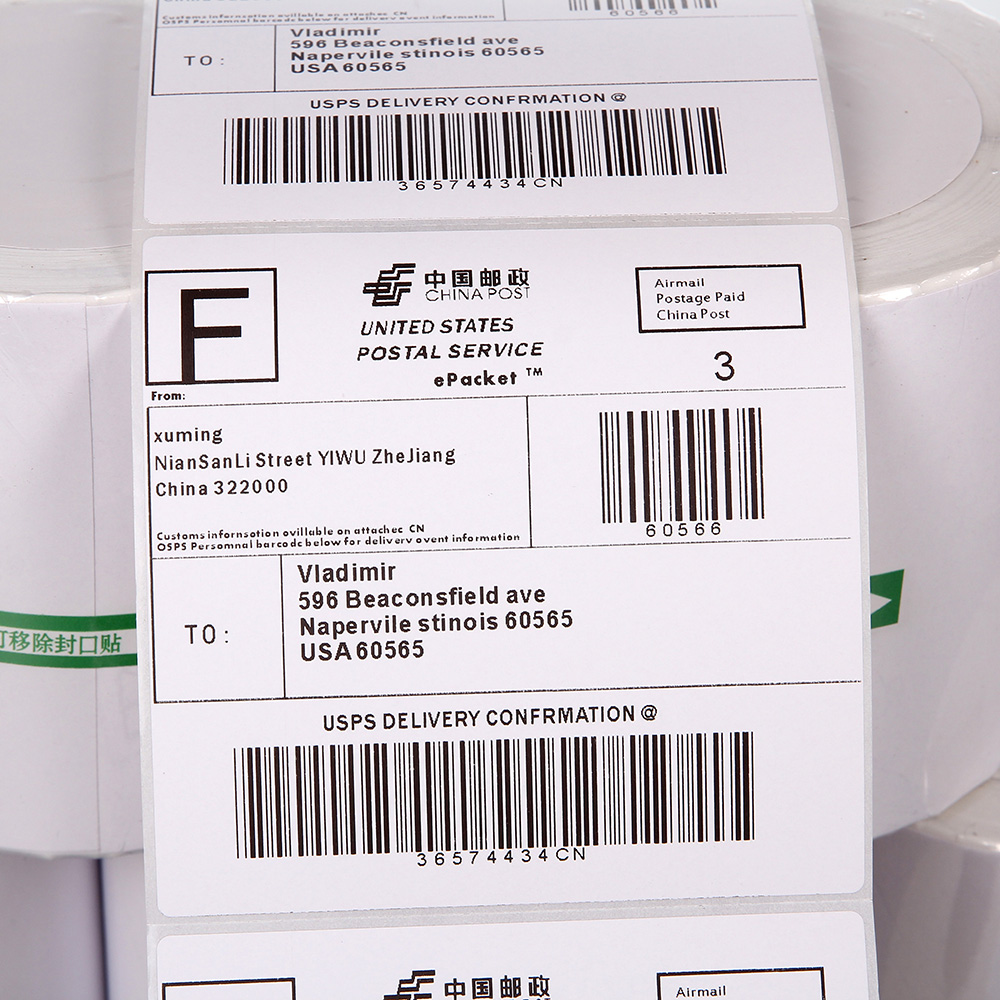4x6 direct thermal printed ribbon blank shipping yellow adhesive labels roll coated paper thailand a6 100mm for zebra