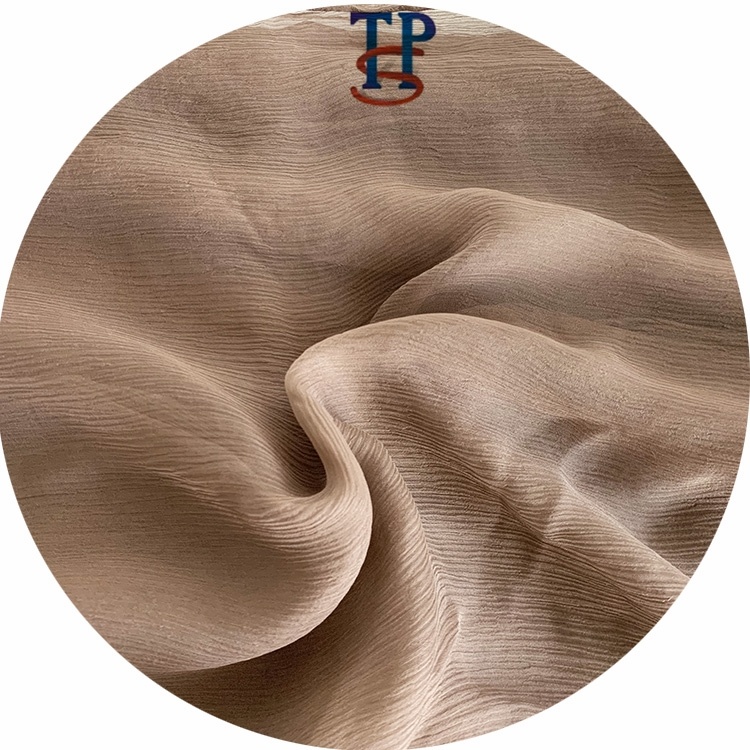 Однотонная шелковая ткань креп-сатин гофрированная ткань-Жоржет для одежды