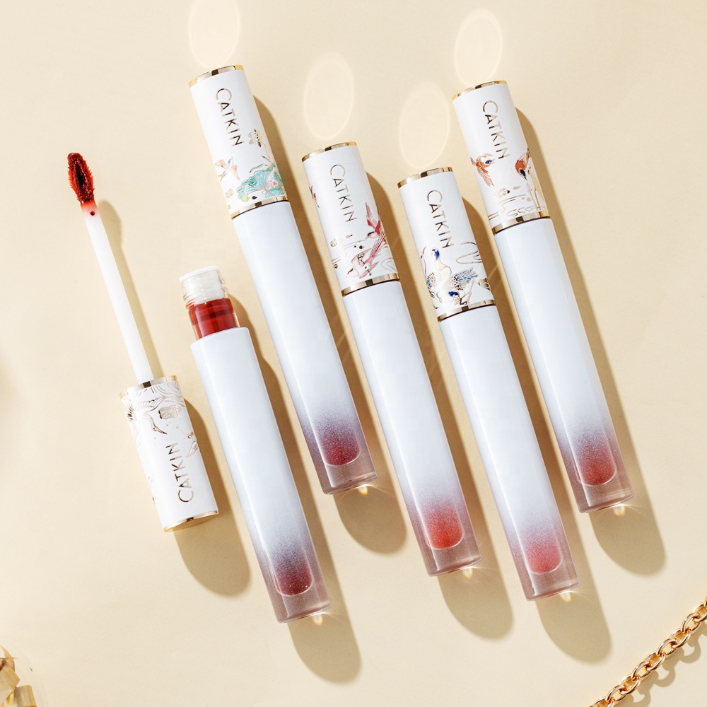 Бархатный красный матовый Блестящий Блеск для губ CATKIN 1,8 г