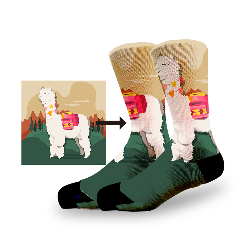 Yes Comic Background Compression Socks For Women 3D Print Knee High Boot