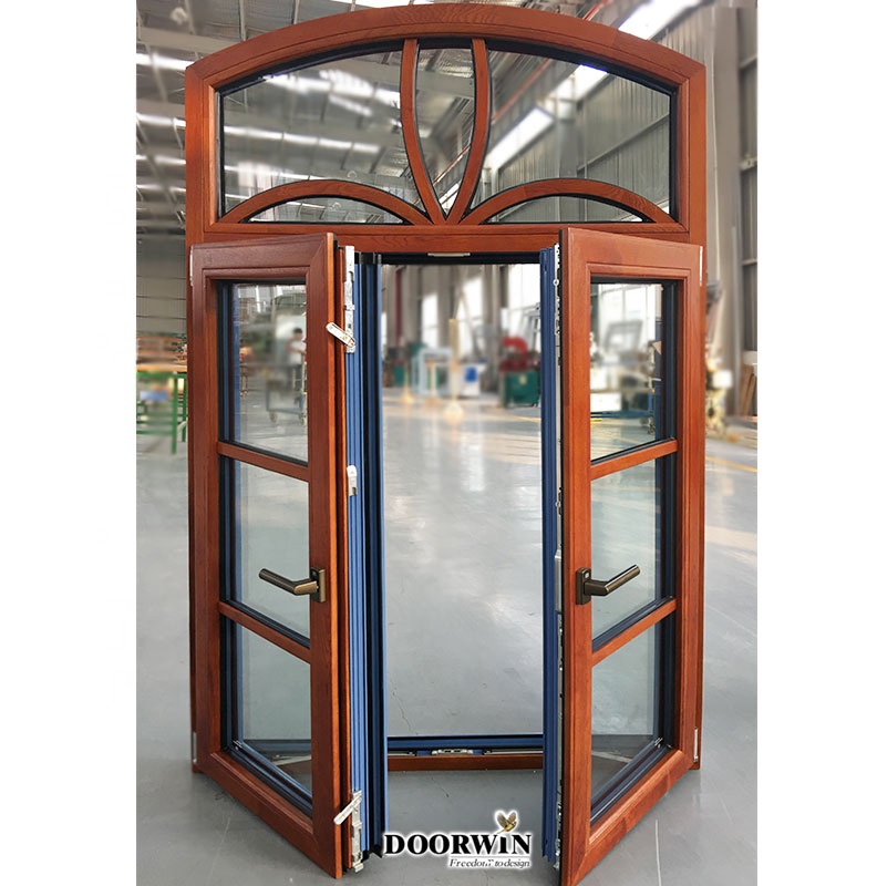 Modern Luxury Villa Janelas em Estilo Francês De Madeira Para Caixilhos de Janelas e Portas de Alumínio Com Design Da Grade Para Quartos