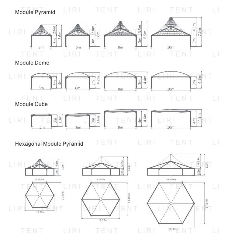 Hot Sale Movable Modular Commercial Dome Party Shop Tent from Liri Tent